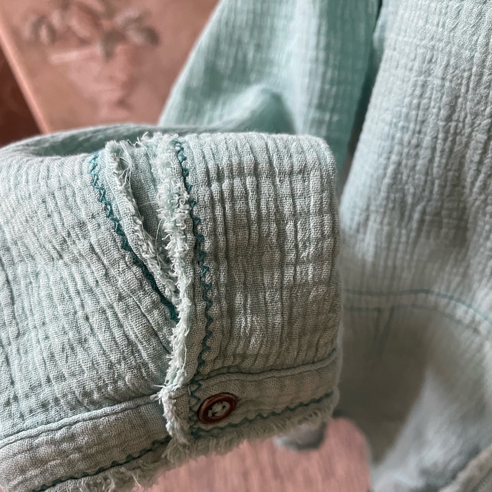 FREE PEOPLE SUMMER DAYDREAM RAW EDGE TOP XS S M - Picture 5 of 6